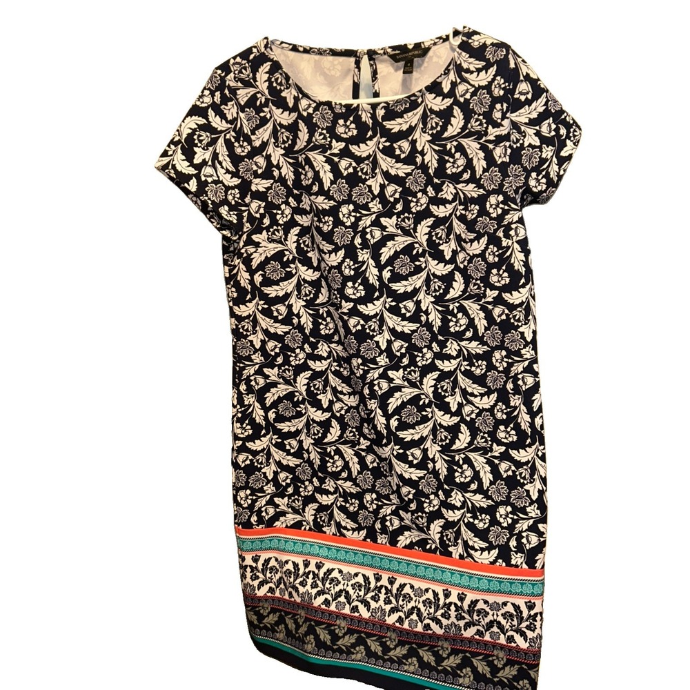 banana republic women's Mini dress S 4 Back To School Preppy Office Botanical